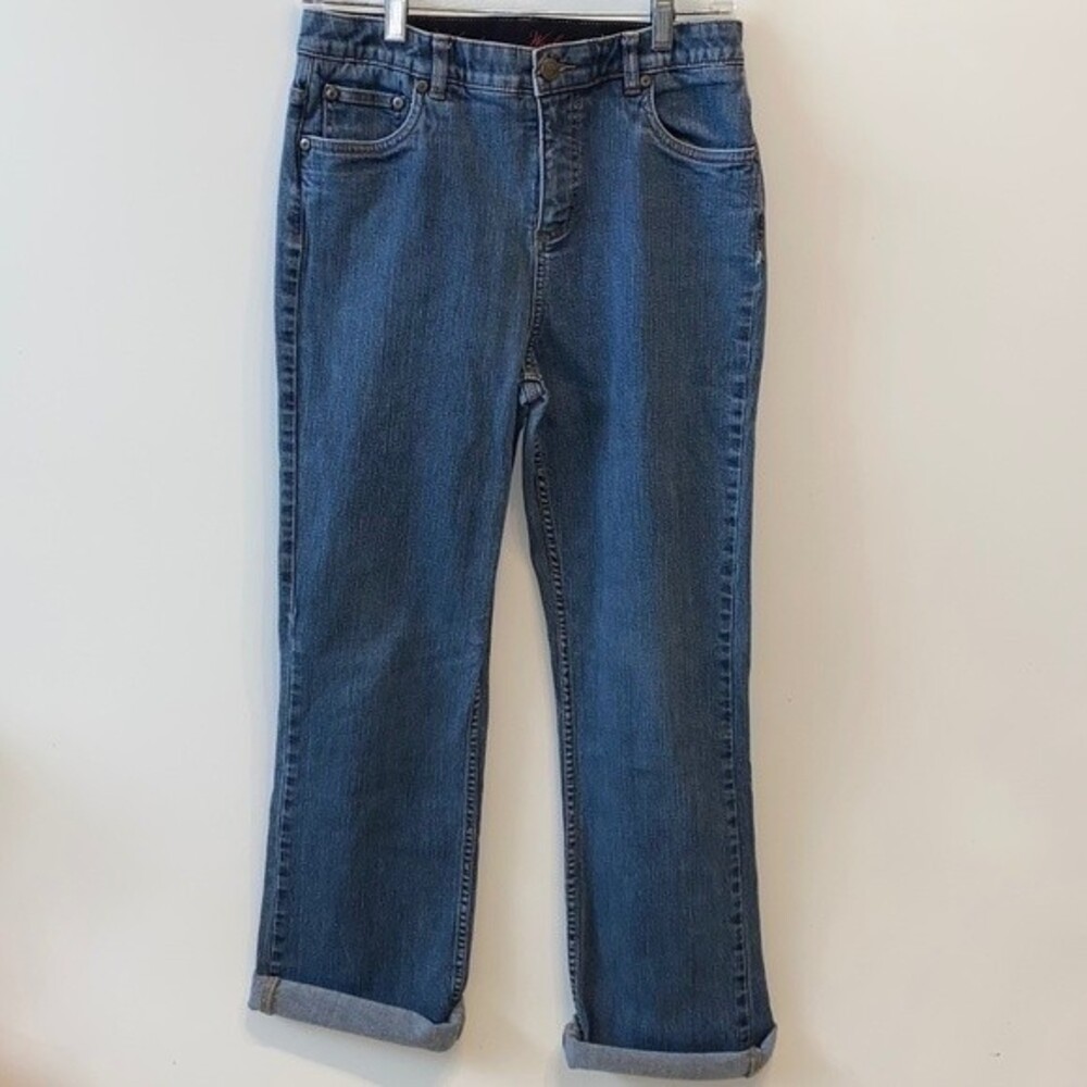 Woolrich High Rise Straight Distressed Mom Jeans  6